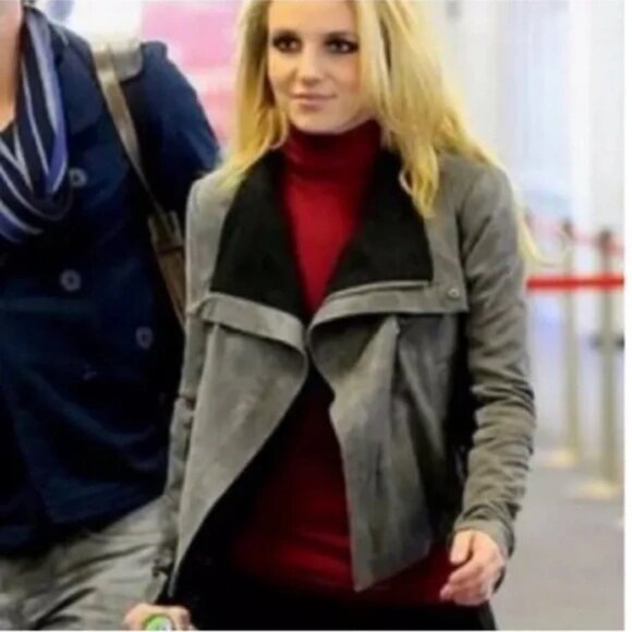 VEDA Teal Max Classic Bubble Leather Lambskin Jacket Moto Biker size P - Picture 15 of 16